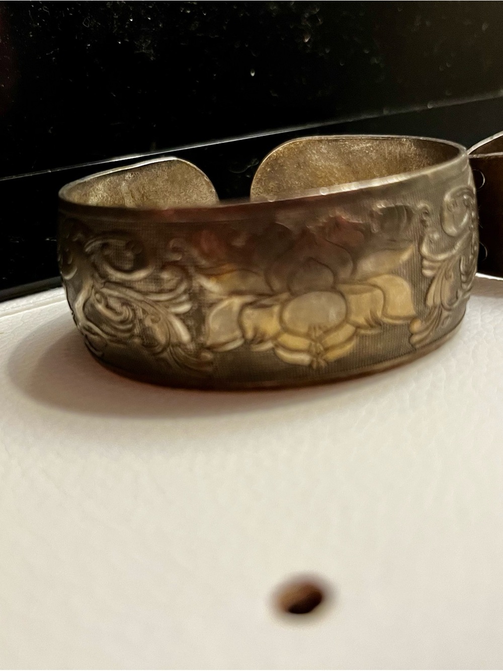Engraved Antique-Style Silver Cuffs - Set of 2 - Picture 2 of 4